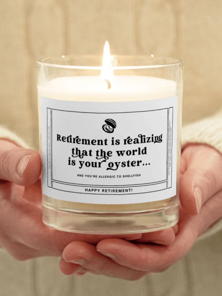 A funny gift for the retired travel enthusiast - Soy wax vegan candle product image (1)