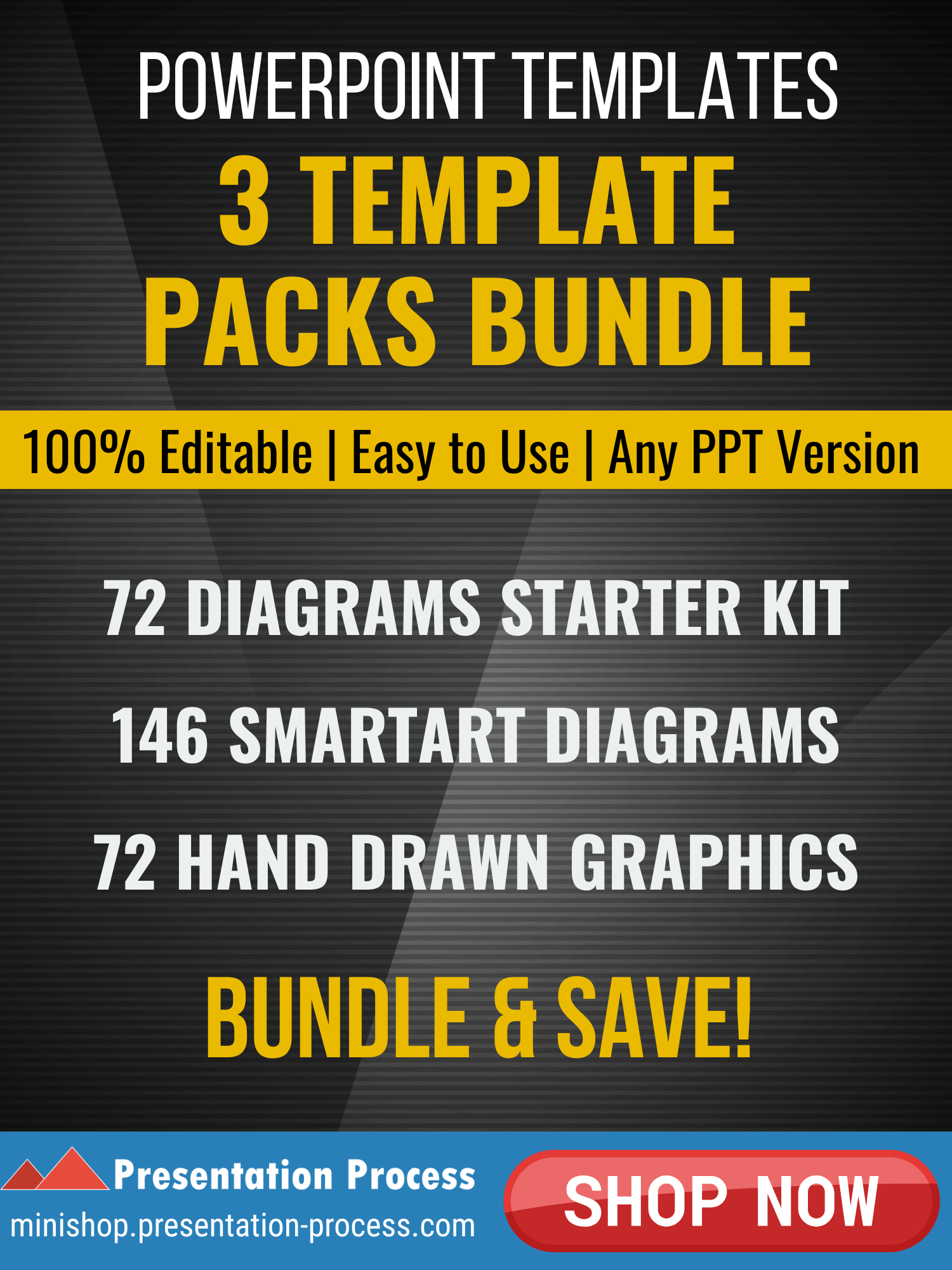 146 Smartart Graphics + Hand Drawn Templates + 72 Diagrans Starter Kit product image (1)