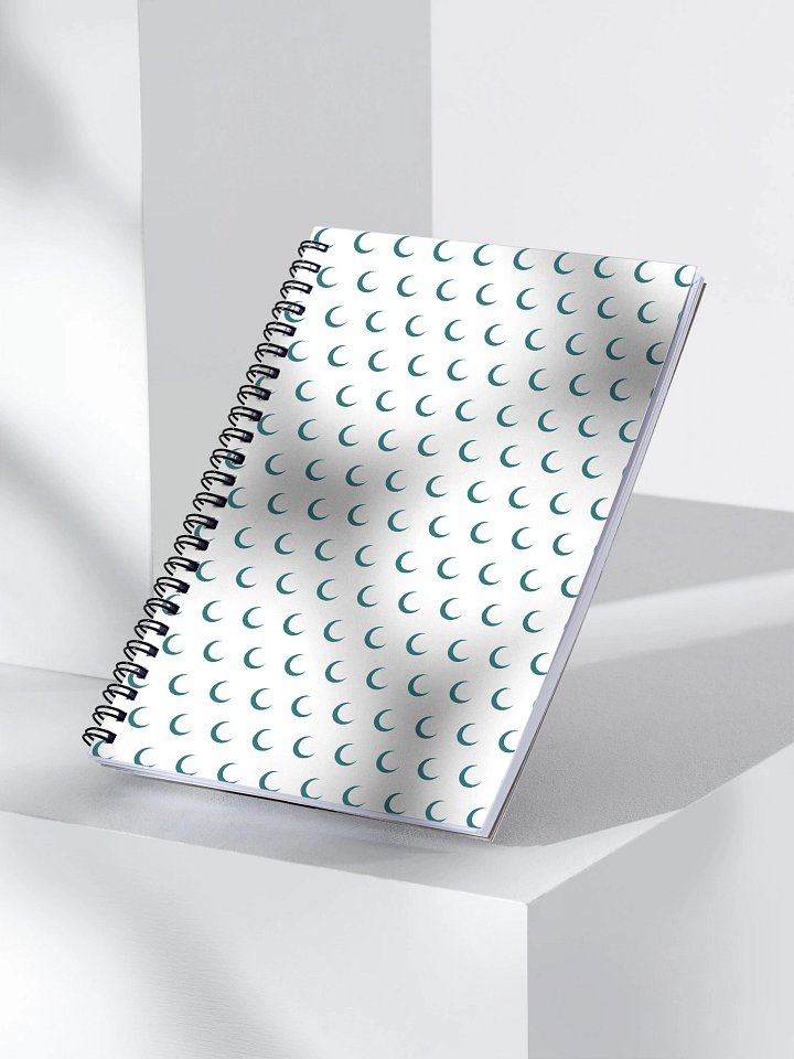 Crescent Moon Pattern Spiral Notebook – Deep Teal Print product image (1)