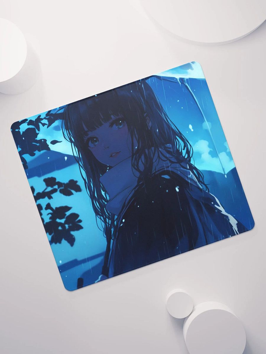 Anime Girl in the rain at night gaming mouse pad product image (7)