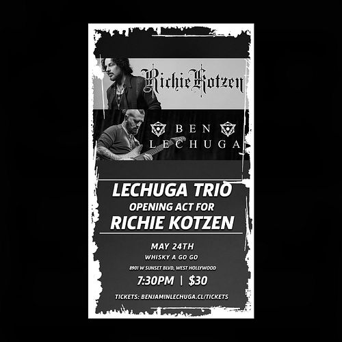 Big news!
I’ll be opening for Richie Kotzen on May 24th at the legendary Whisky a Go Go on the Sunset Strip

This one’s extra...