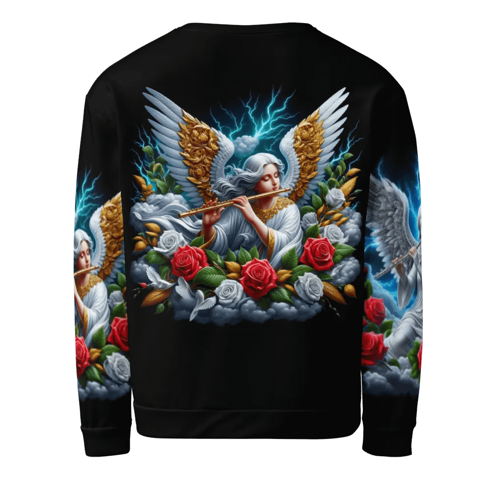 Angels making Music with a Flute - All-Over Unisex Sweatshirt #14 product image (2)