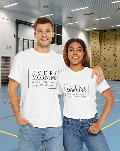Looking for a shirt to head out to your morning workout? Try this statement shirt that is suitable for every morning. Availab...