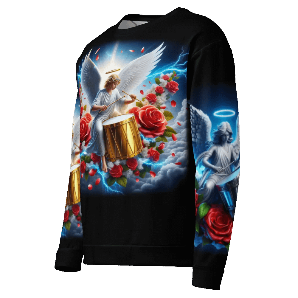 Angels making Music with a Drum - All-Over Unisex Sweatshirt #9 product image (4)