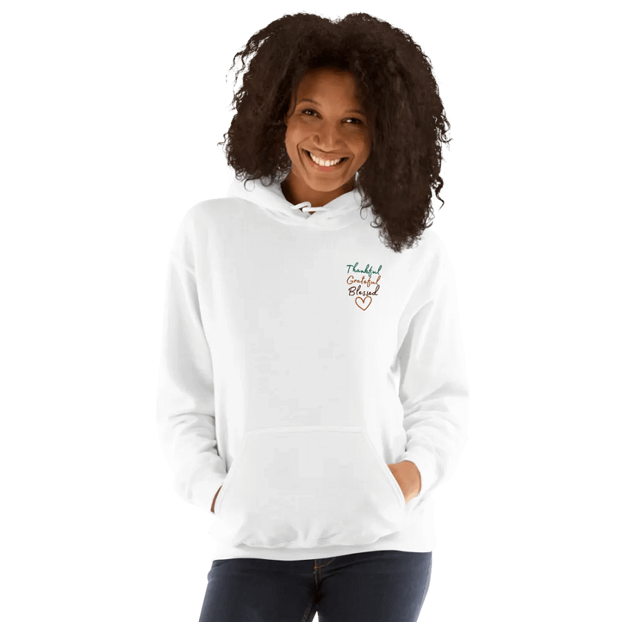 Embroidered Thankful Grateful Blessed Hoodie, Thanksgiving Sweatshirt, Thankful Hoodie, Thanksgiving Gift, Grateful Hoodie product image (5)