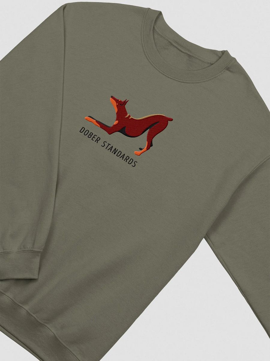 Dober Standards Sweatshirt (Embroidered) of a Doberman Pinscher(Red) product image (5)