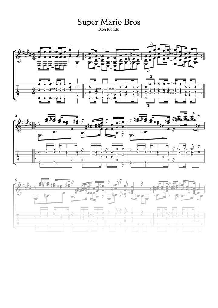 Super Mario Bros - Partitura + Tabs product image (1)