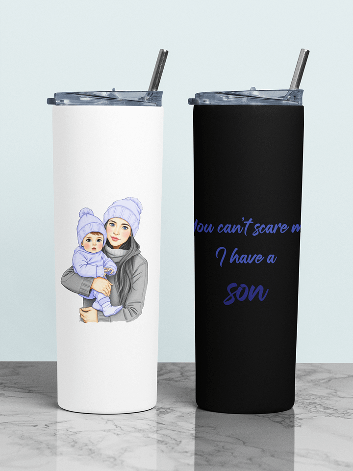 Stay Refreshed, Mama - Tumbler for Boy Moms - Blue eyes, Black hair product image (1)