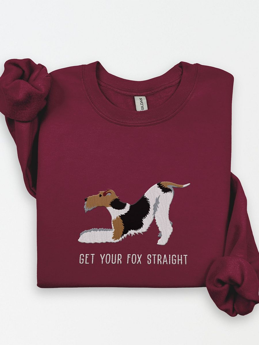 Get Your Fox Straight Sweatshirt (Embroidered) of a Wire Fox Terrier(Black, Tan, & White2) product image (1)