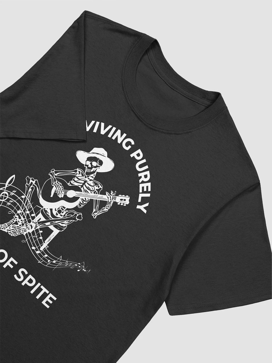 Surviving Purely Out of Spite" Skeleton Guitar T-Shirt – Funny Gothic Western Tee product image (6)