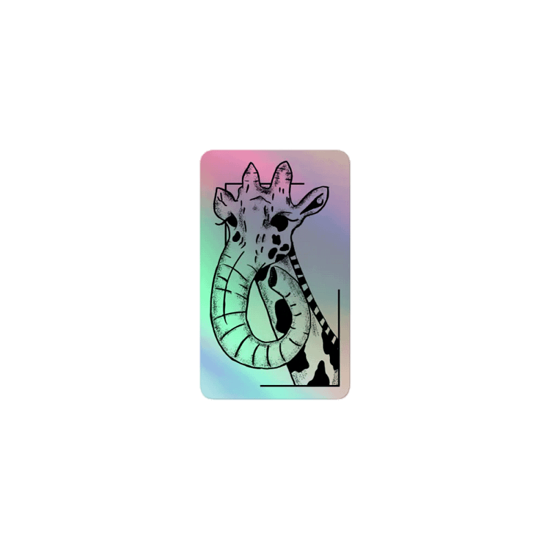 Giraffephant Holographic Sticker