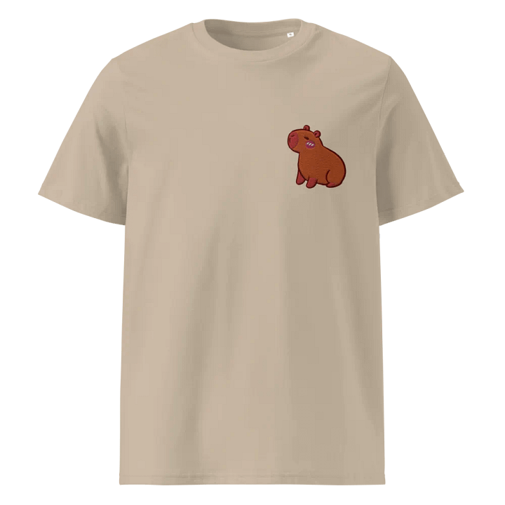 Cute Embroidered Capybara Organic Cotton T-Shirt product image (2)
