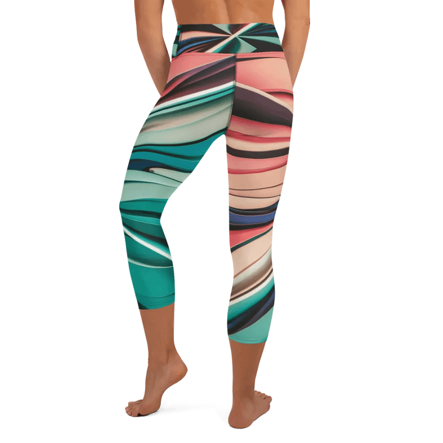 Abstract Geometric Yoga Capri Leggings in Vibrant Colors (XS-XL) product image (9)