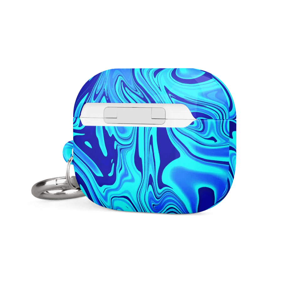 Case for AirPods® - Light and Dark Blue Digital Fluid Art product image (4)