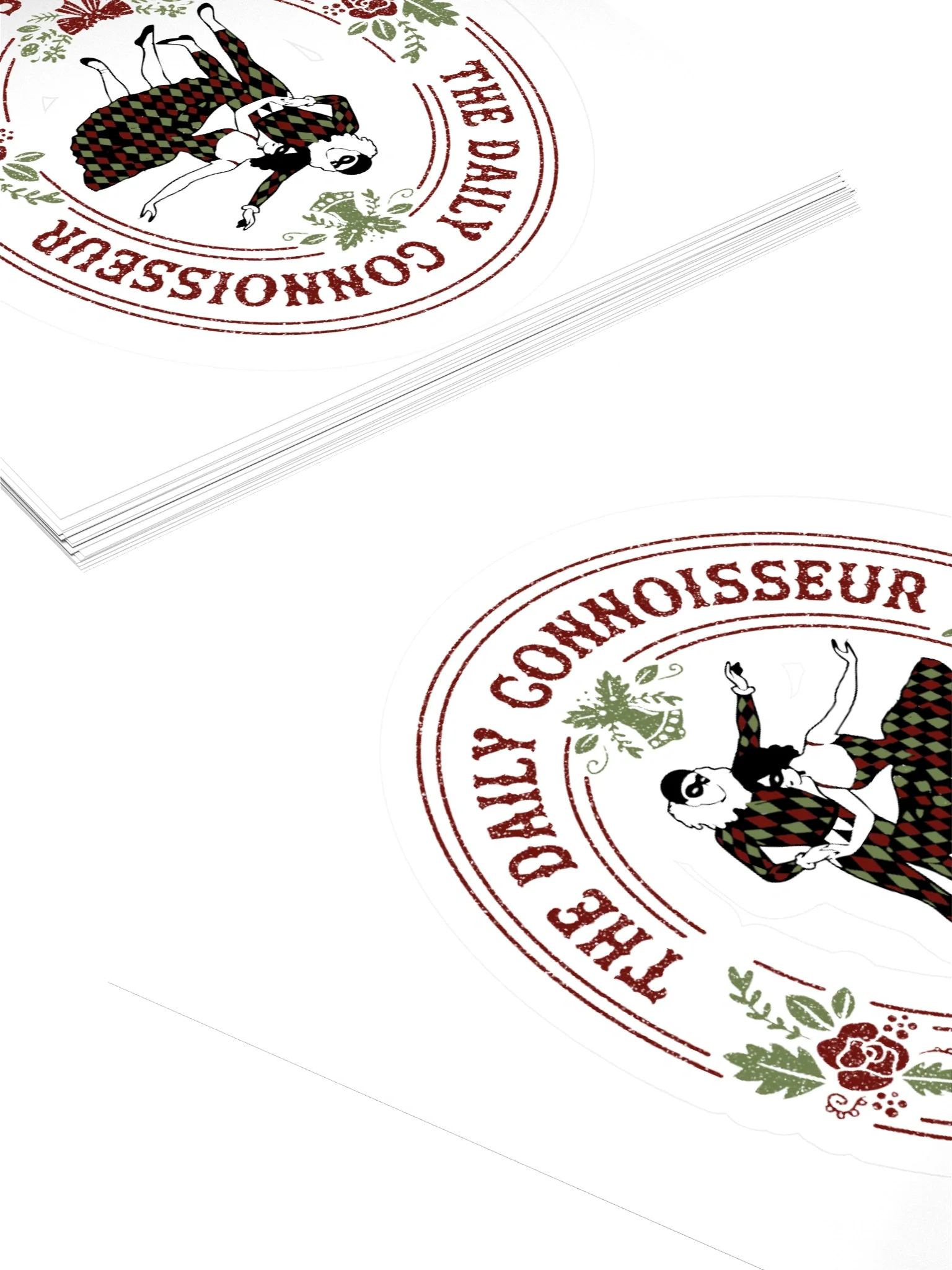 Harlequin Christmas Emblem Stickers - White product image (4)