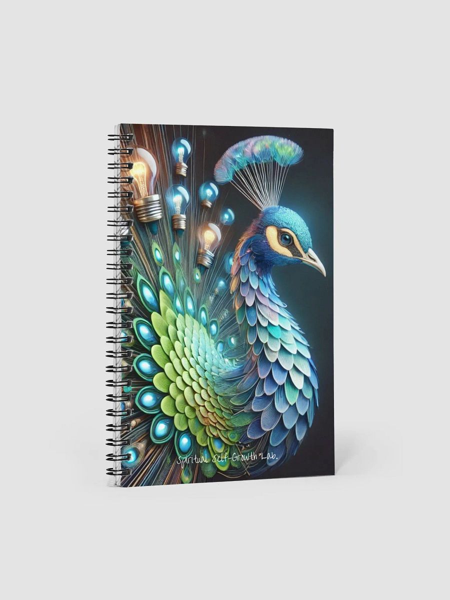 "Bloom of Ideas" – Illuminated Peacock Feather Journal for Spiritual Growth and Inspired Reflection Side product image (3)