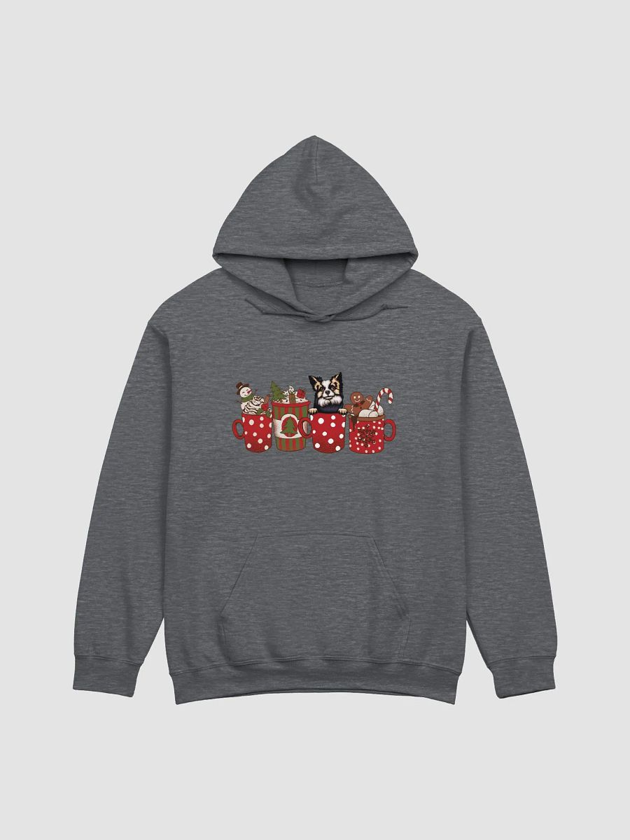 Cute Longhaired Chihuahua(2) in a Christmas Cup Hooded Sweatshirt | Funny Christmas Pup in a Cup product image (4)