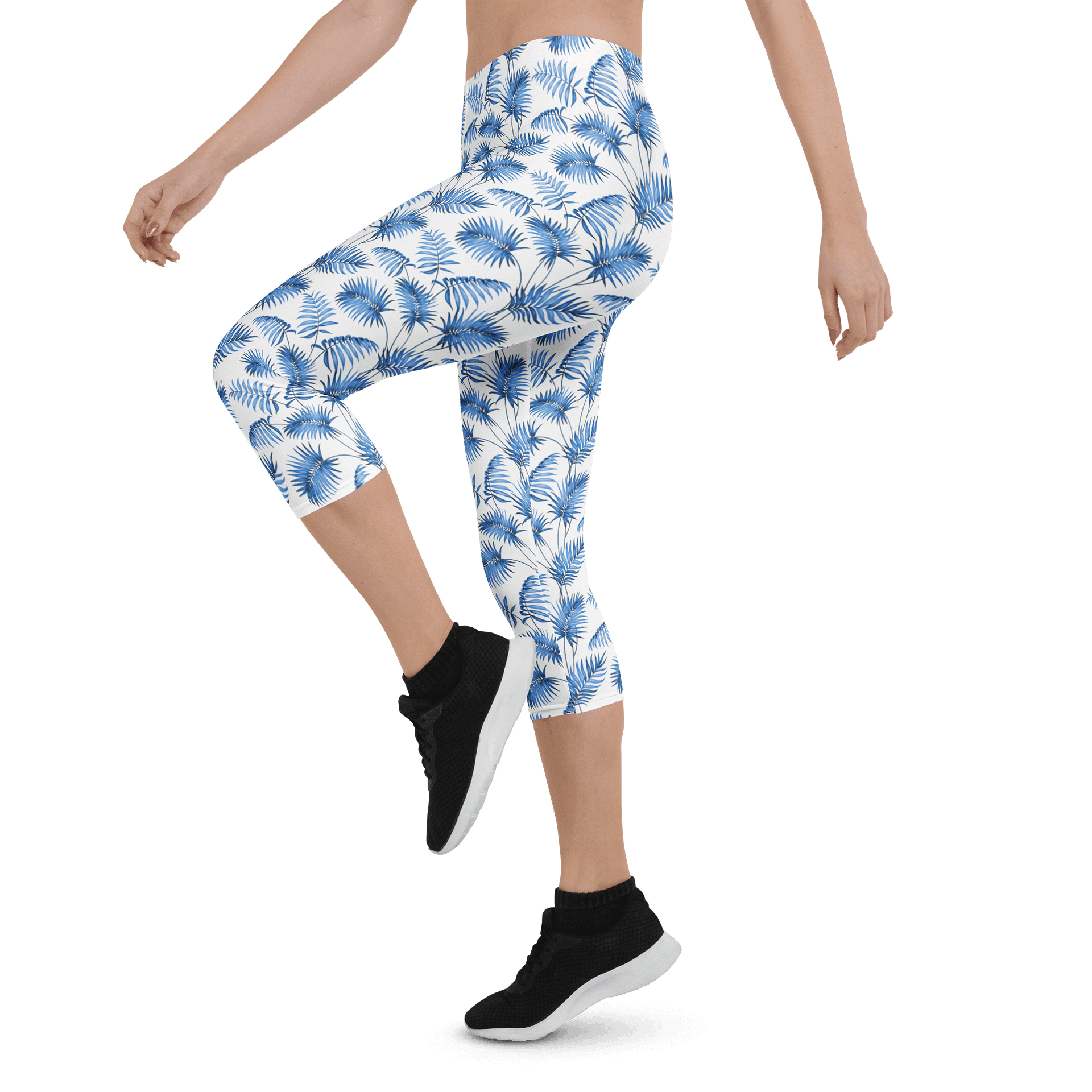 Stylish Fern Fusion Custom Capri Leggings for Everyday Wear product image (3)