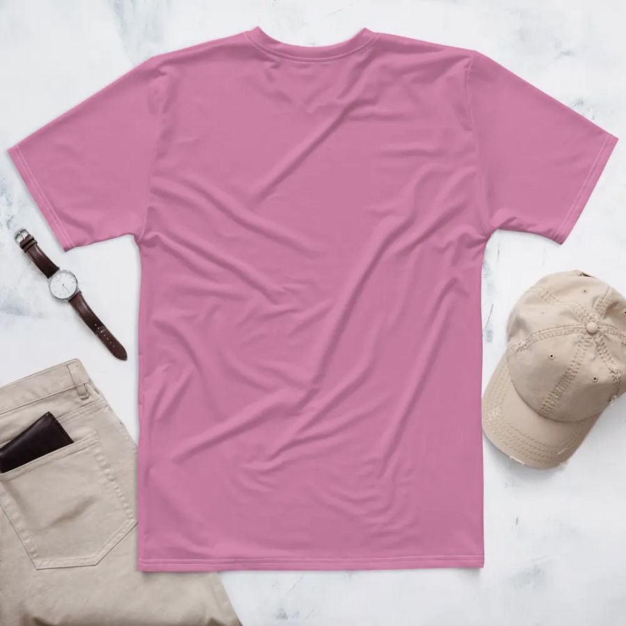 Plain Medium Carnation Pink True Summer Men's Crewneck Polyester Heavyweight Premium T-Shirt by Treasure Pie product image (2)