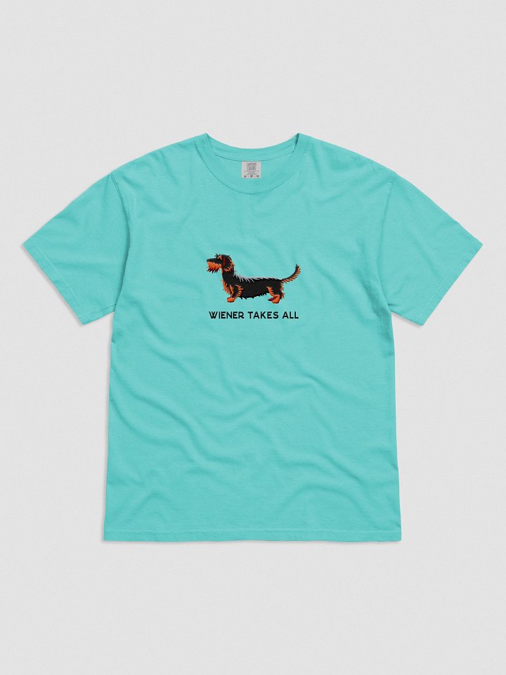 Wiener Takes All T-Shirt(Embroidered) of a Wirehaired Dachshund(Black & Tan) product image (31)
