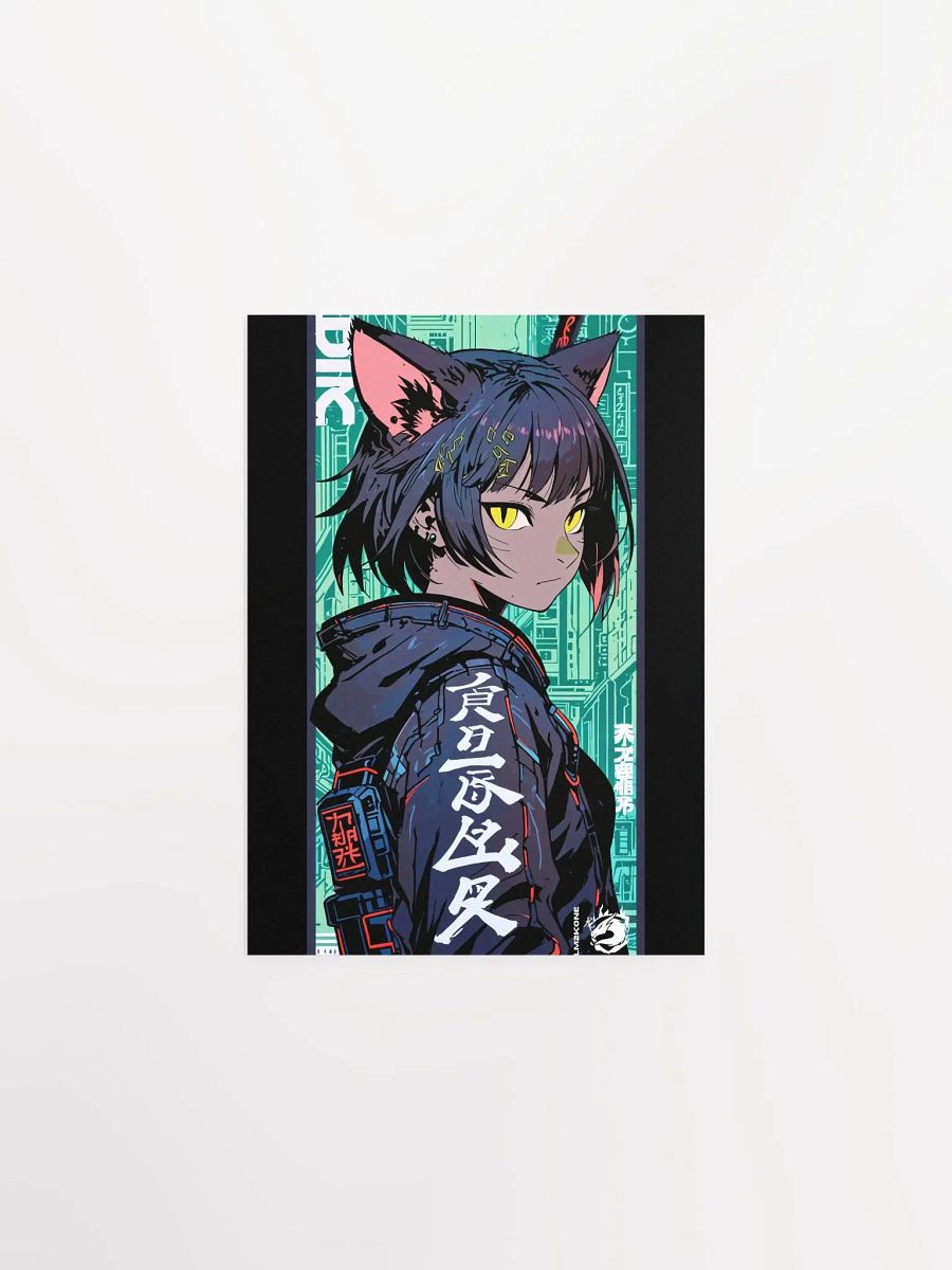 Neon Neko Cyberpunk Poster product image (1)