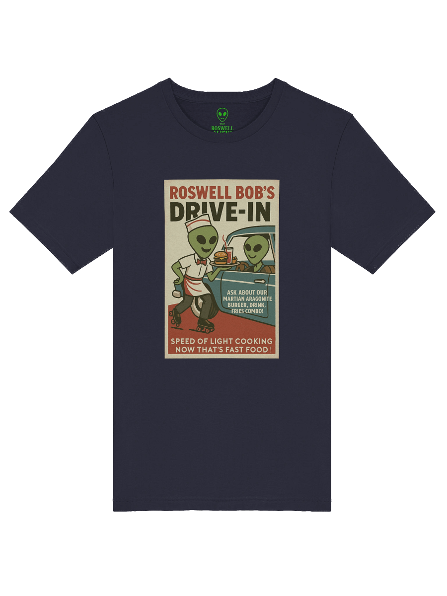 Rollerskating Martian Drive-In 1950's Roswell Aliens Retro Poster Unisex T-Shirt product image (29)