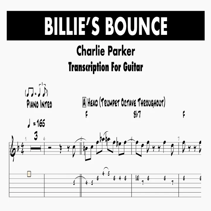 Billie’s Bounce – Guitar Pro File (Charlie Parker Solo) product image (1)