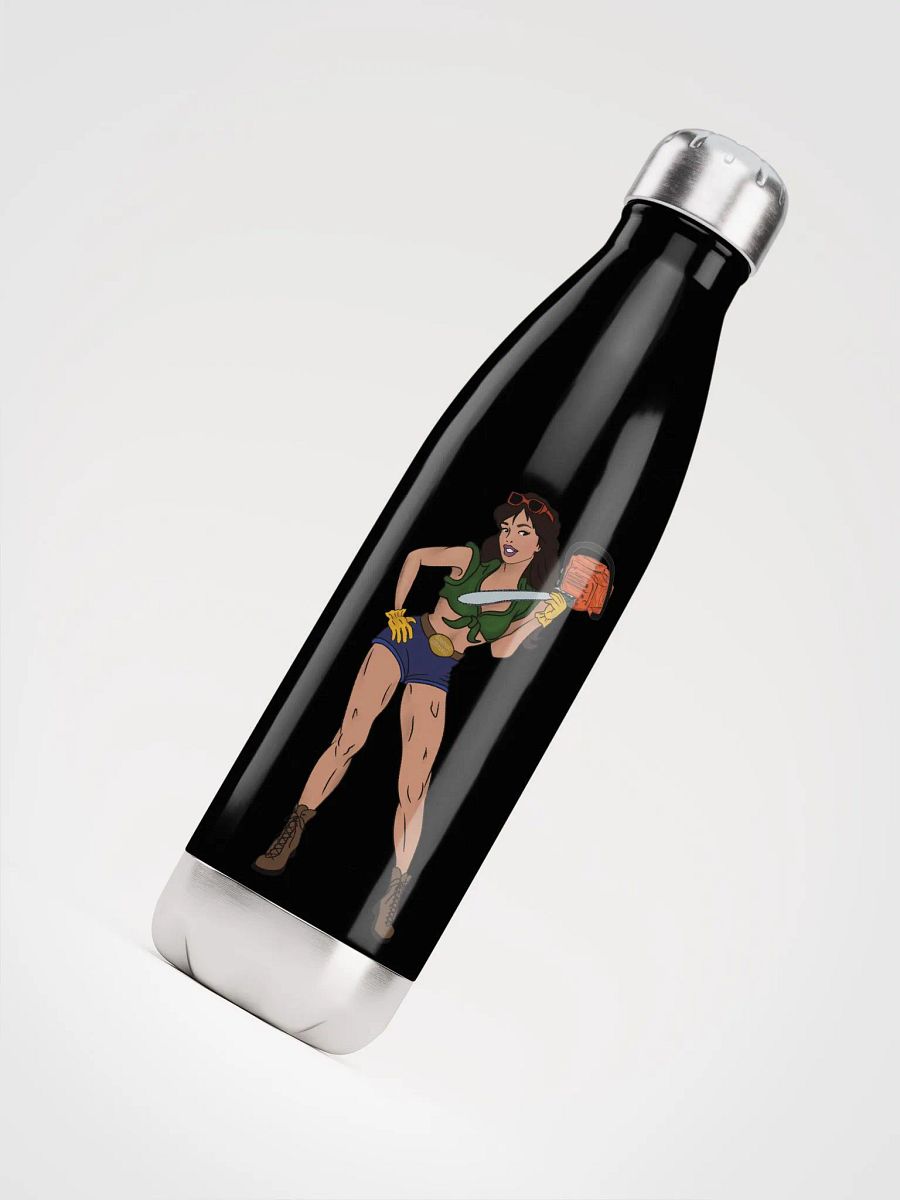 Brunette Chainsaw Betty Pinup Water Bottle product image (4)