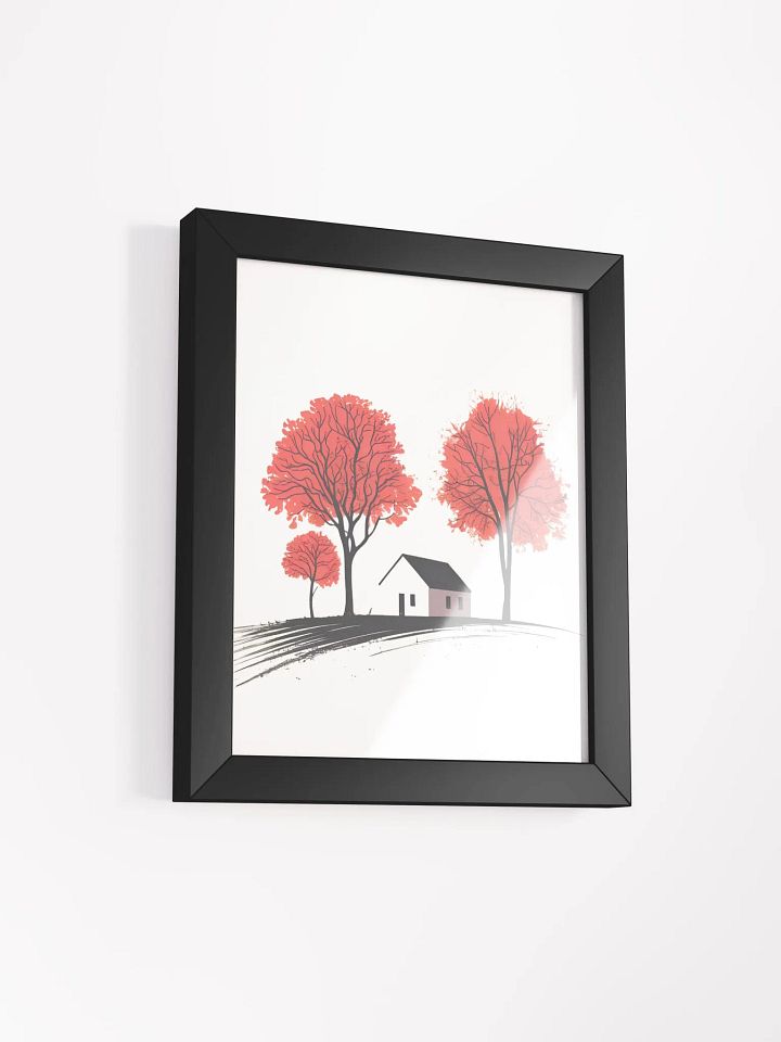 Minimalist Autumn Home Decor: Vibrant Red Trees Framed Poster product image (50)