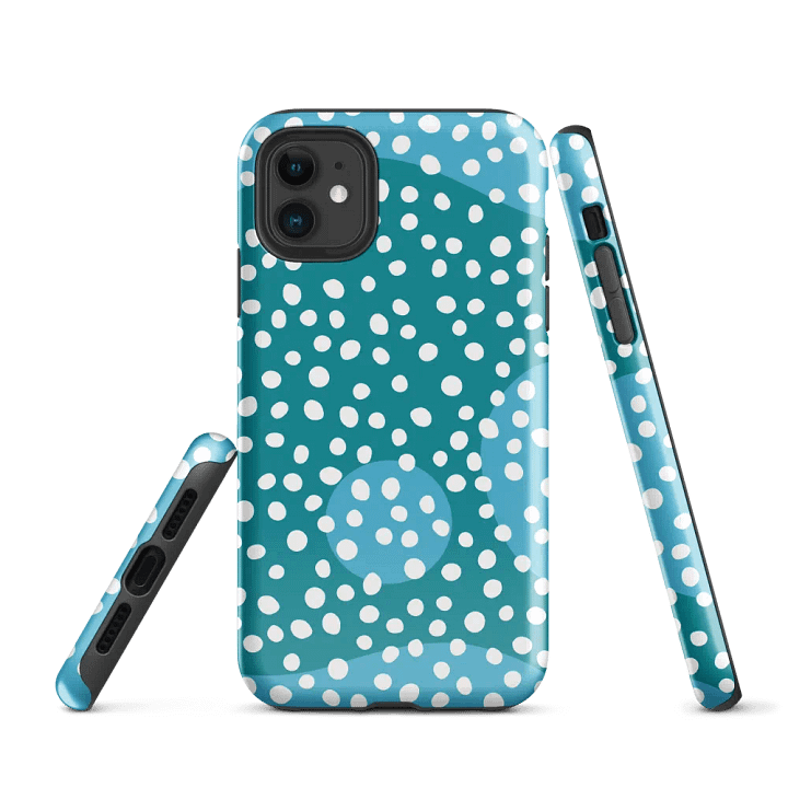 Blue Abstract Dots Tough iPhone® Case product image (1)