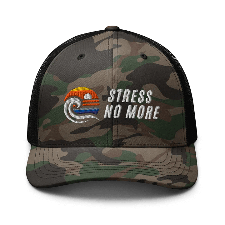 Sunset Waves Camo Trucker Hat | stress no more product image (1)