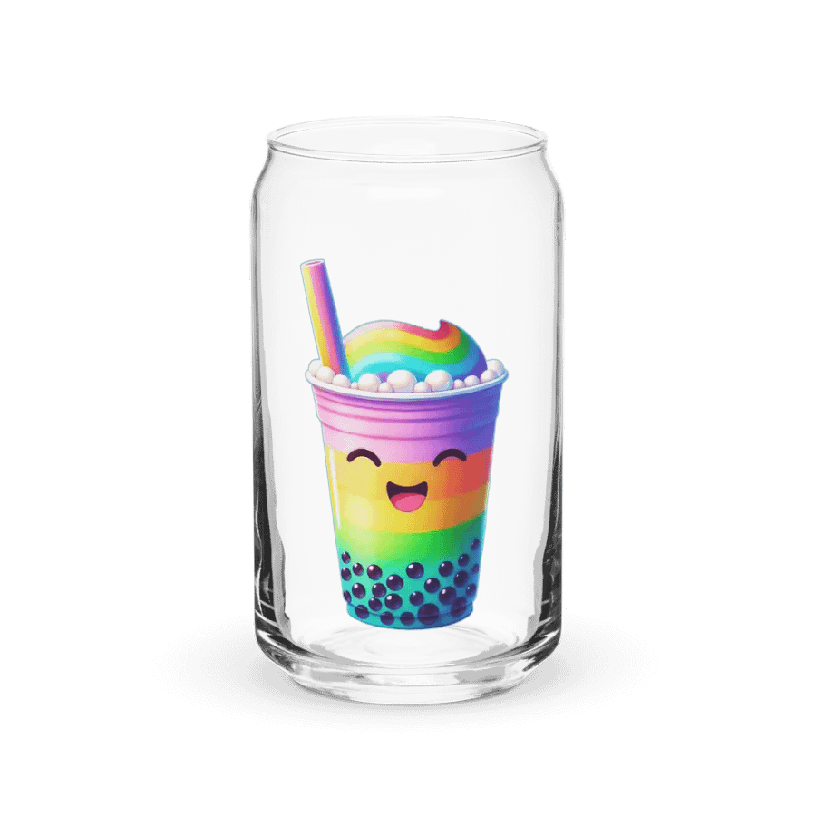 Rainbow Bubble Tea Happiness Can Glass product image (1)