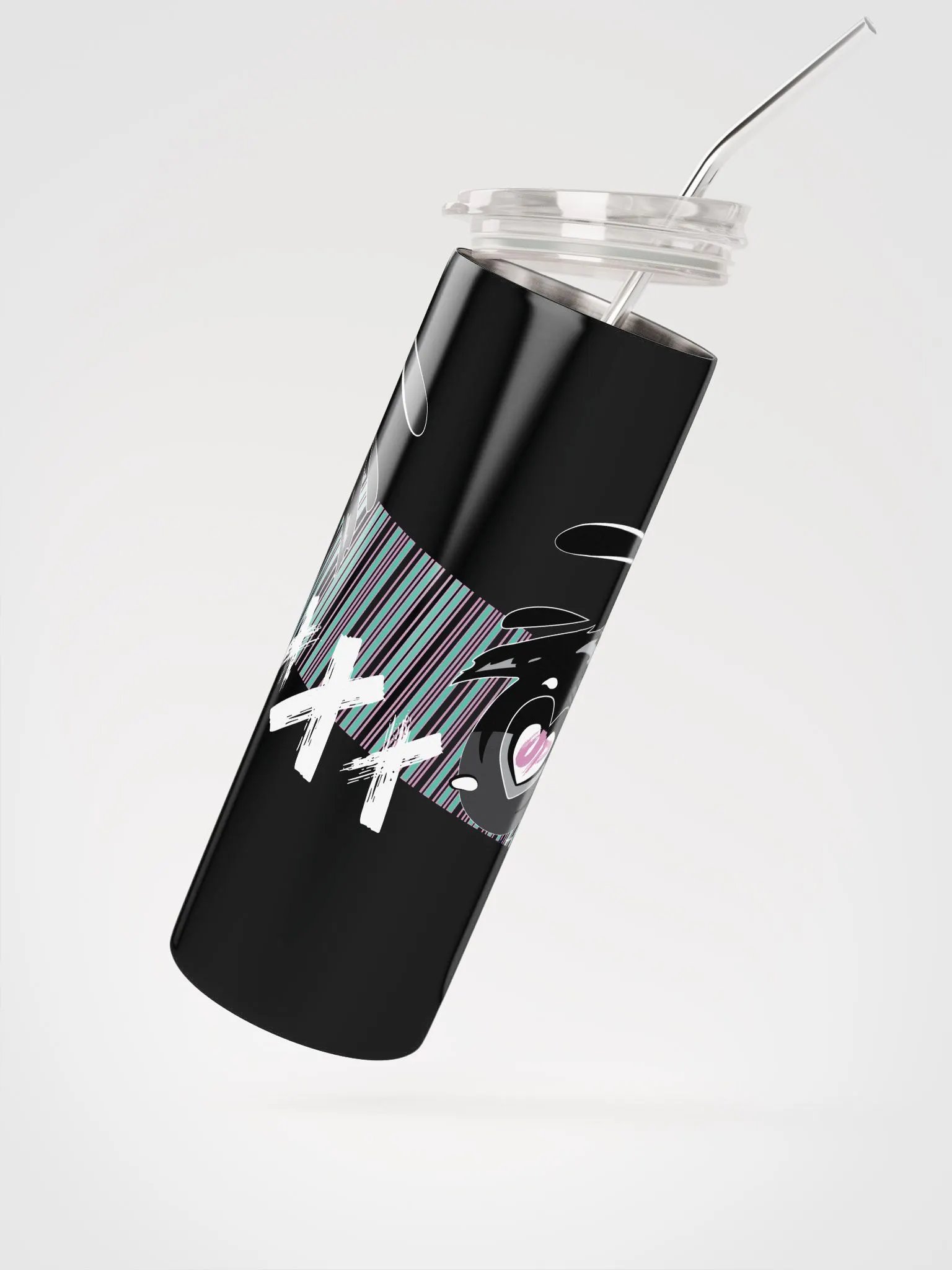 OptimusProcrastinus Eyes Tumbler (Black/White) product image (2)