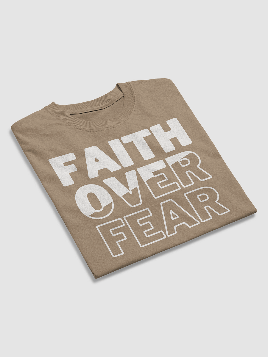 Faith Over Fear Unisex Black Heavy Cotton Tee | Inspirational Graphic T-Shirt product image (31)