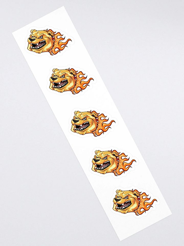 Sticker Strip 15" x 3.75" Angry Flaming Bulldog Stickers product image (2)