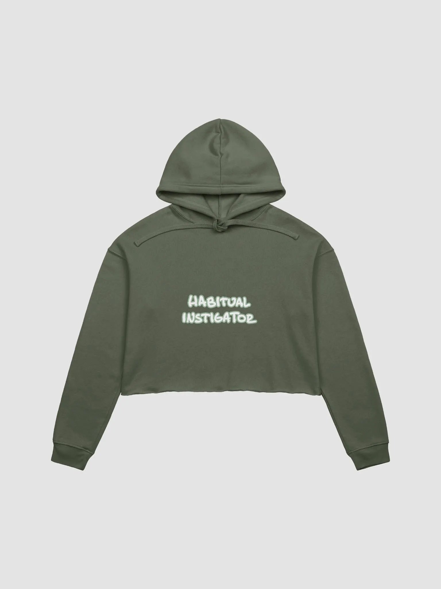 HABITUAL INSTIGATOR (lined design, #96B697) fleece cropped hoodie product image (14)