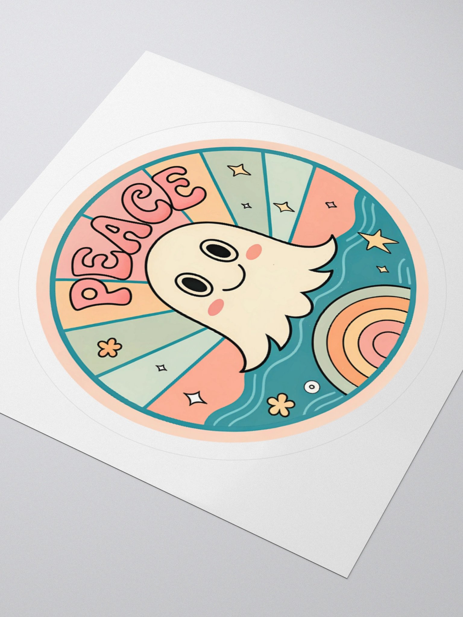 Peaceful Ghost Kiss Cut Stickers product image (8)