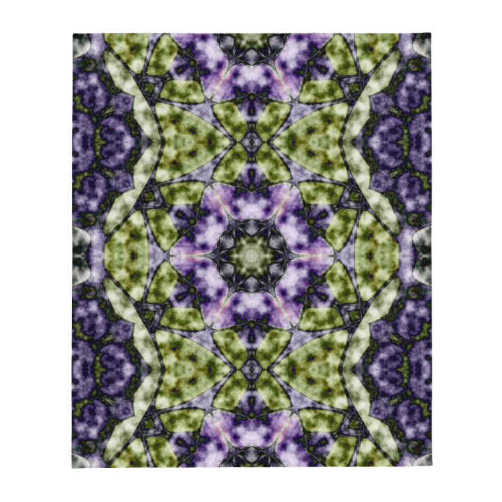Bohemian 6 Pointed Madala Green and Purple/ Throw Blanket by Allcolor product image (1)