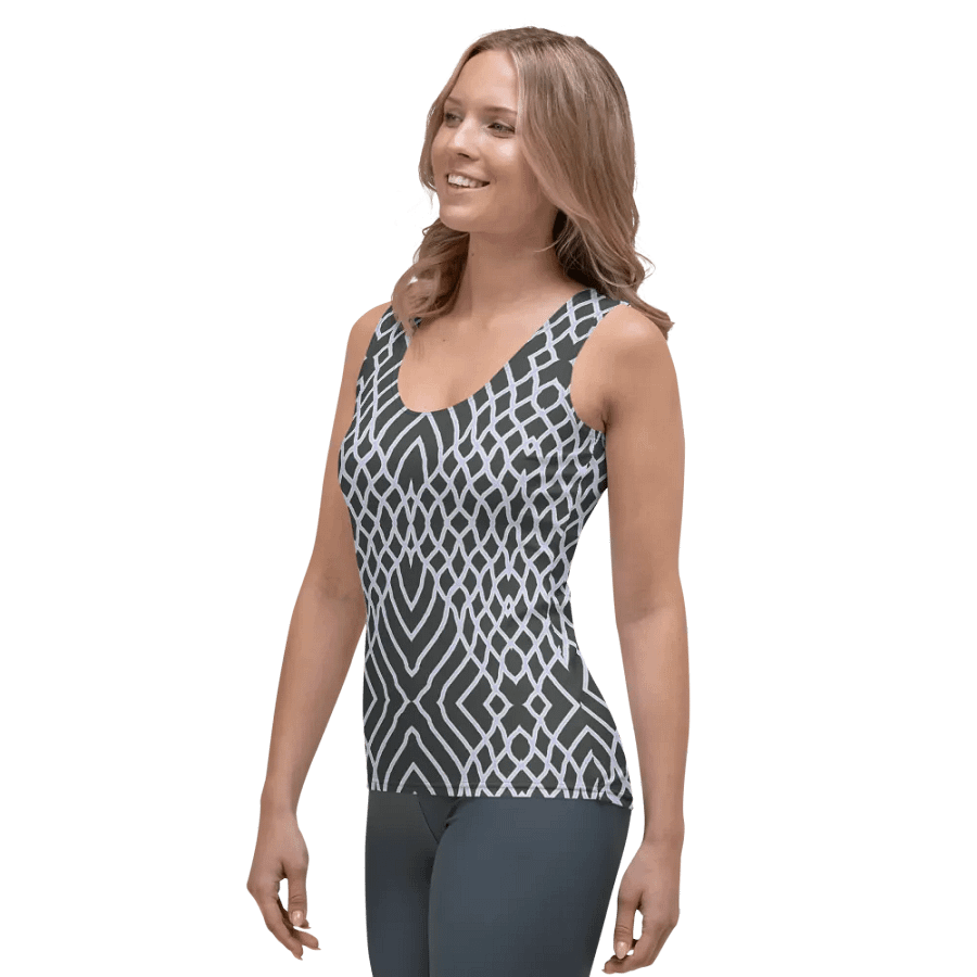 Net White and Gray/All-Over Print Women's Tank Top by Sublicolor product image (3)