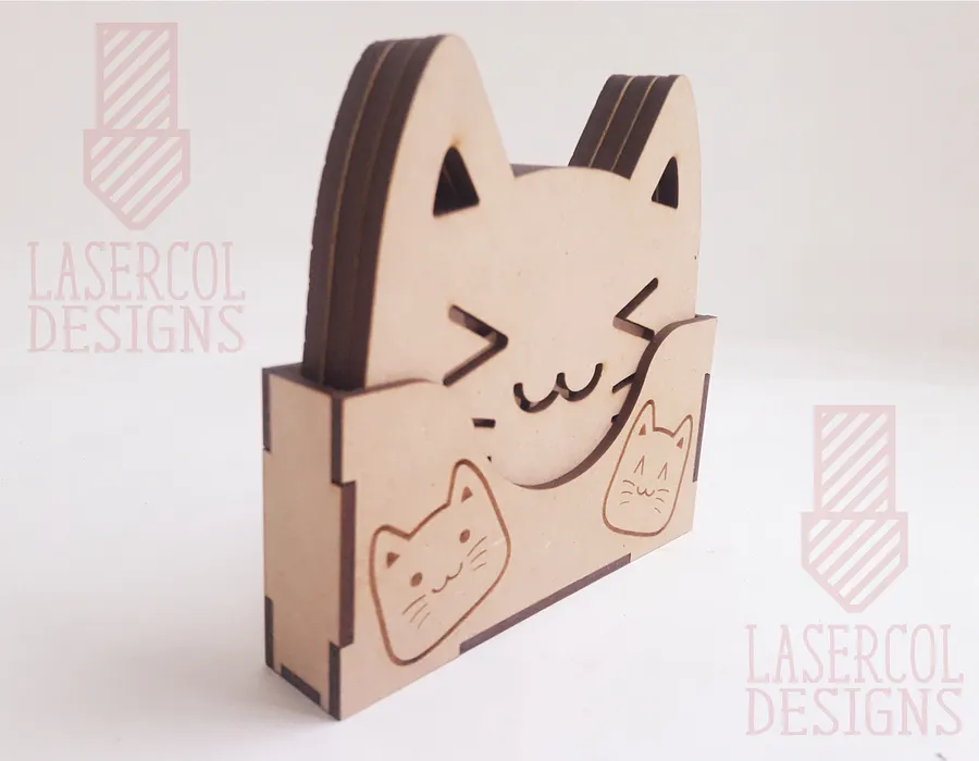 Cute Cat Coasters (6) Set 2 - Laser Cut Files product image (7)