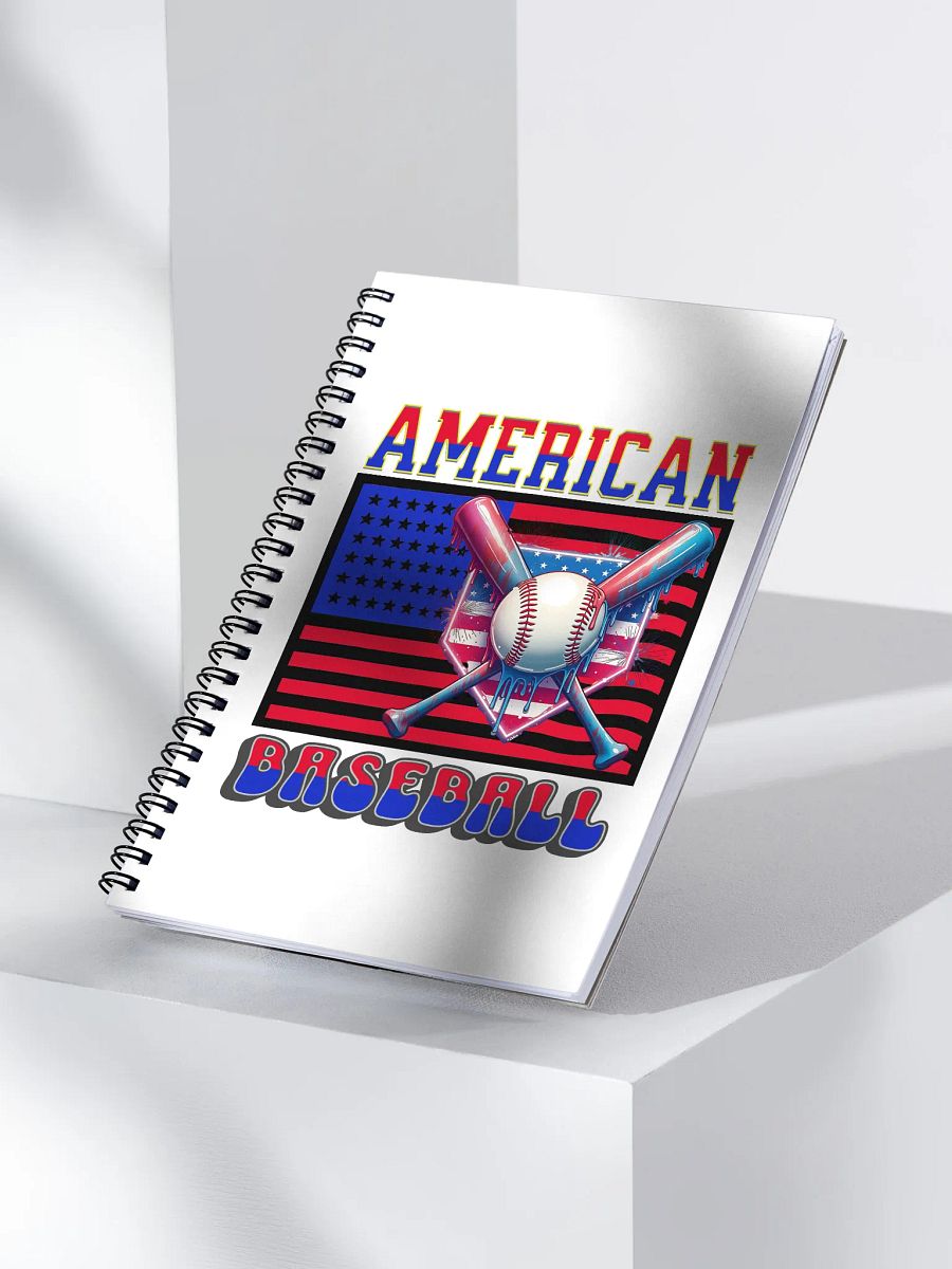 American Baseball Flag Spiral Notebook product image (3)