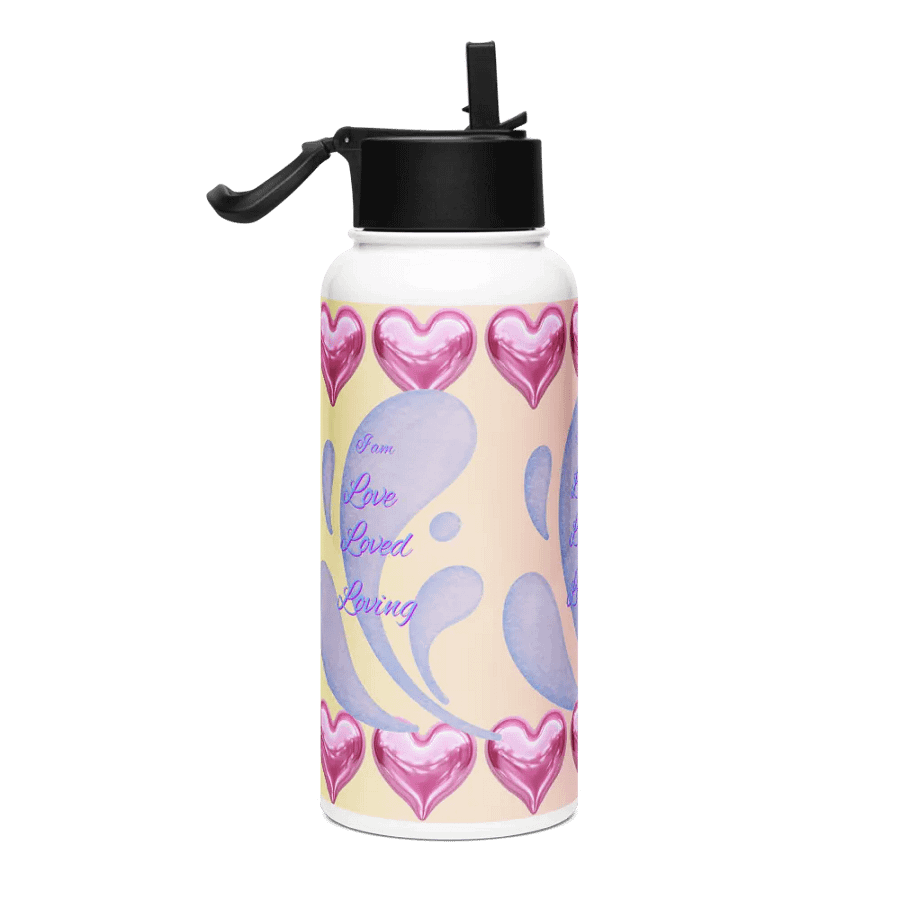 Love Loved Loving affirmations Stainless Steel Water Bottlenfor health conscious ladies and gents product image (4)