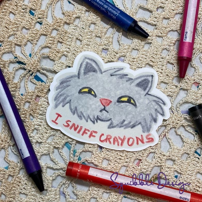 Vinyl Sticker - I Sniff Crayons product image (3)