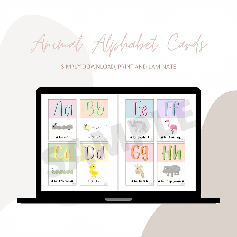 Animal Alphabet Flash Cards