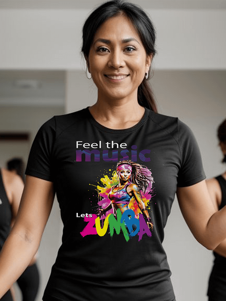Feel The Music Lets Zumba Fitness Dance Class Instructor T-Shirt product image (1)