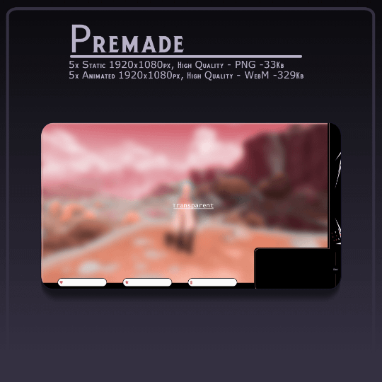 [FREE] ANIMATED Dark Anime Black White Stream OVERLAY Pack, Anime Overlay, Dark Anime twitch overlay, Anime black white Overlay, Screens Overlays product image (4)