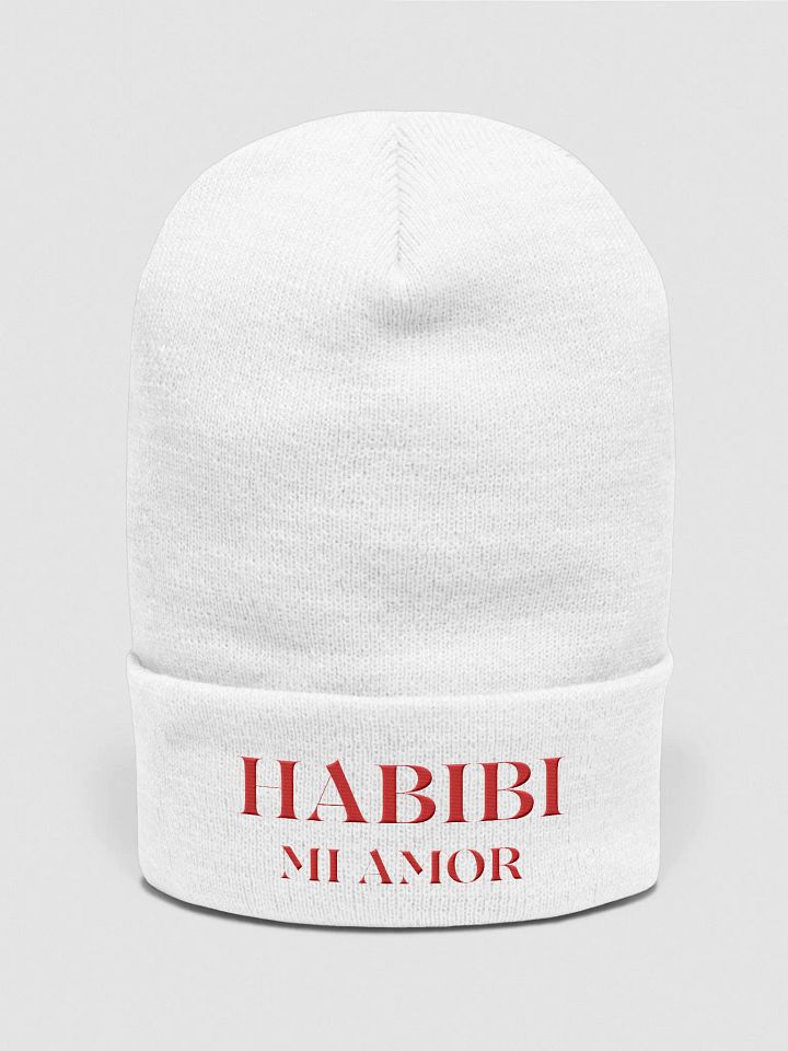 Habibi Mi Amor Cuffed Beanie Hat Red product image (1)