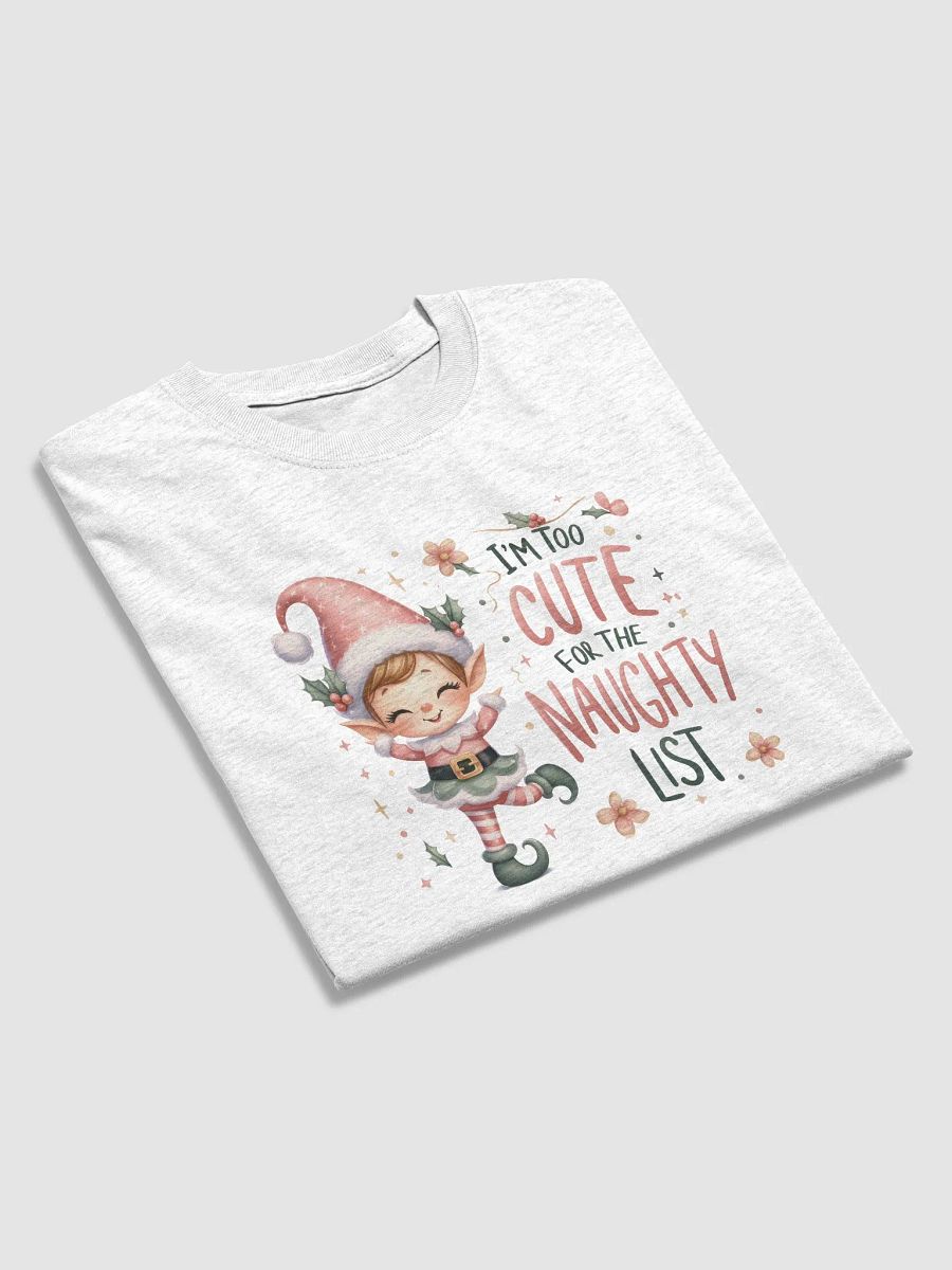 Cheerful Elf 'CUTE for the NAUGHTY LIST' T-Shirt product image (15)