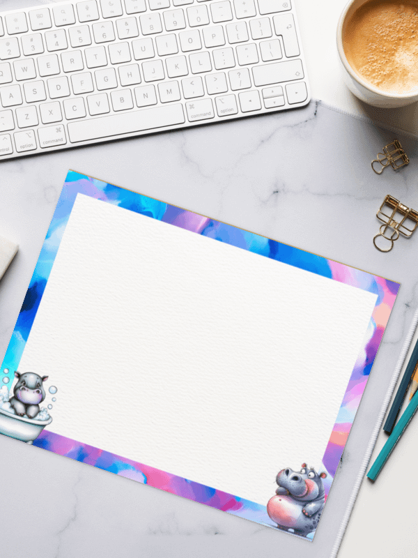 Cute Hippos Deskpad / Notepad product image (1)