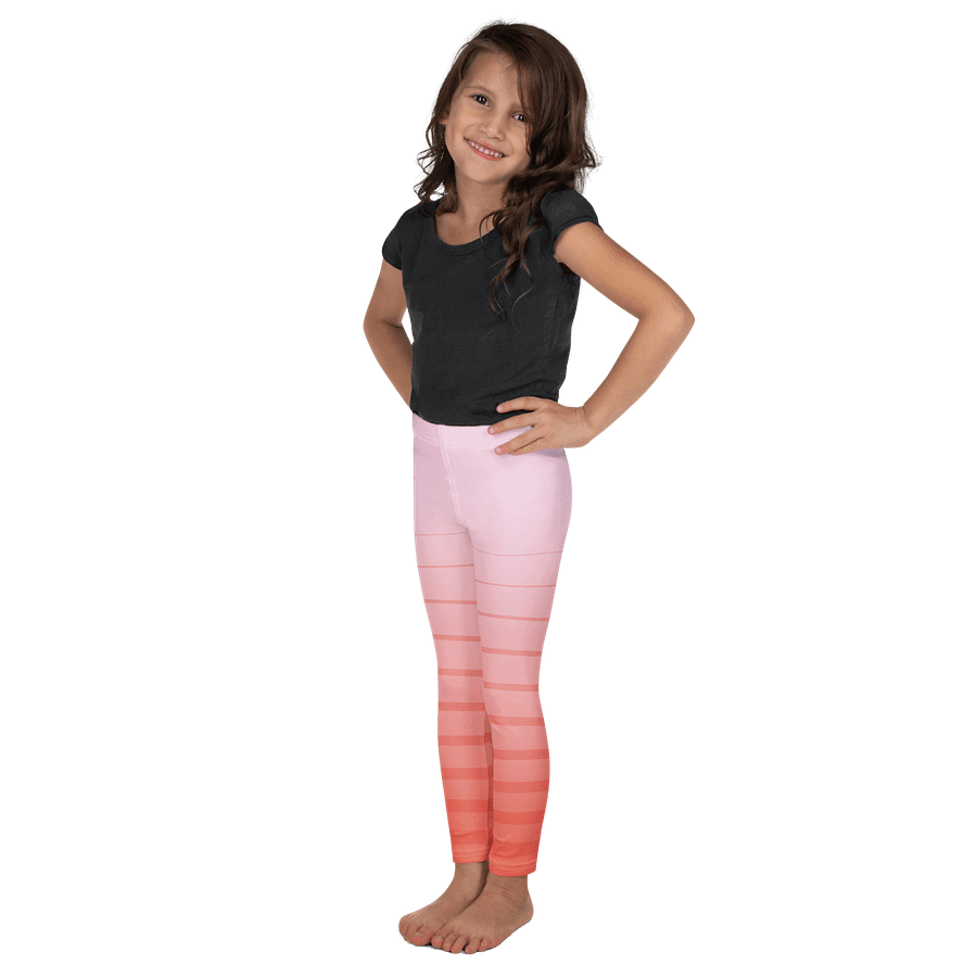 🎨Girls’ | Little Kids | Cape Cuties by BRN.2C.C.™| Leggings 💫| Pink Logo on Pink Horizontal Lines product image (4)